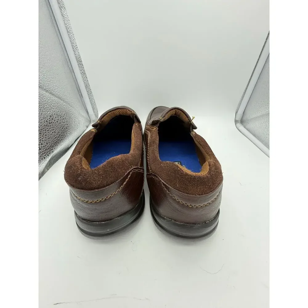 Florsheim Brown Leather Slip On Shoes Size 10.5 Lightweight Memory Foam